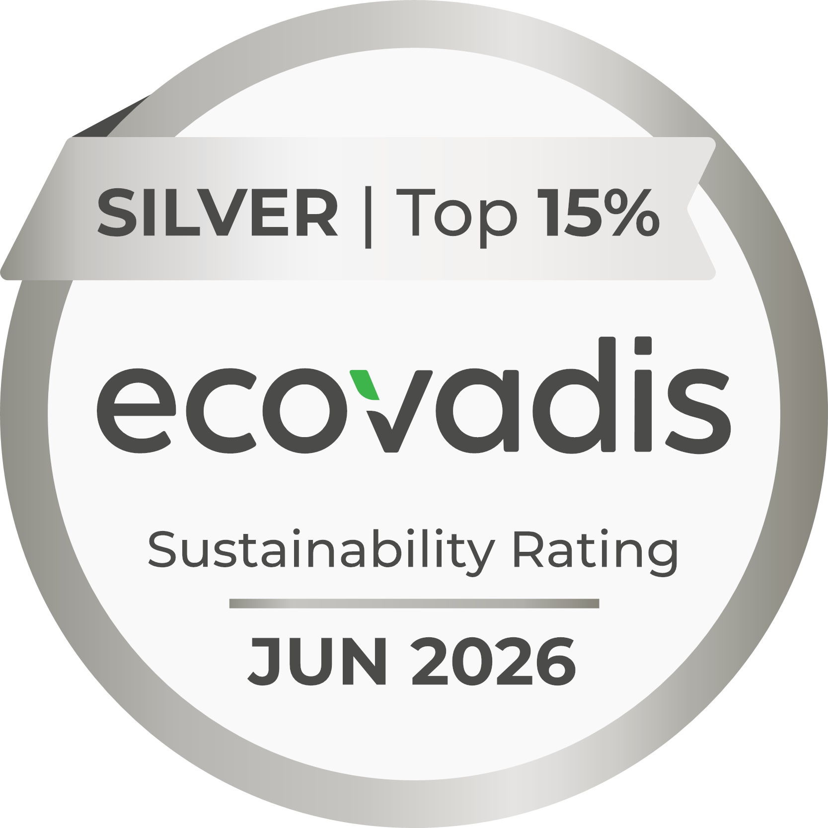 Silver Top 15% Ecovadis Sustainability Rating